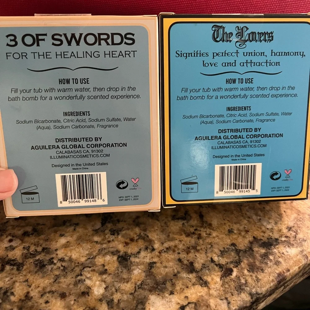 Tarot bath bombs/LOVERS/3‎ of SWORDS